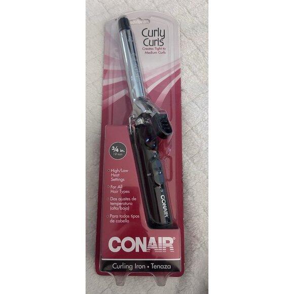 Conair Curly Curls 3/4 Inch Curling Iron 2 Heat Settings - New Sealed - CD35BC - Picture 1 of 3